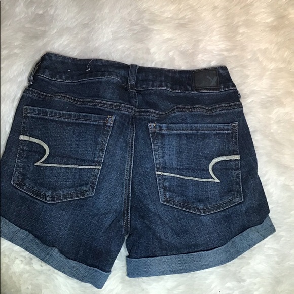 American eagle blue super stretch midi shorts size 2 - Picture 2 of 6